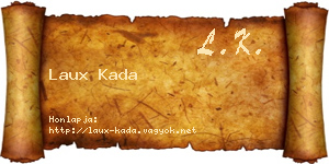 Laux Kada névjegykártya